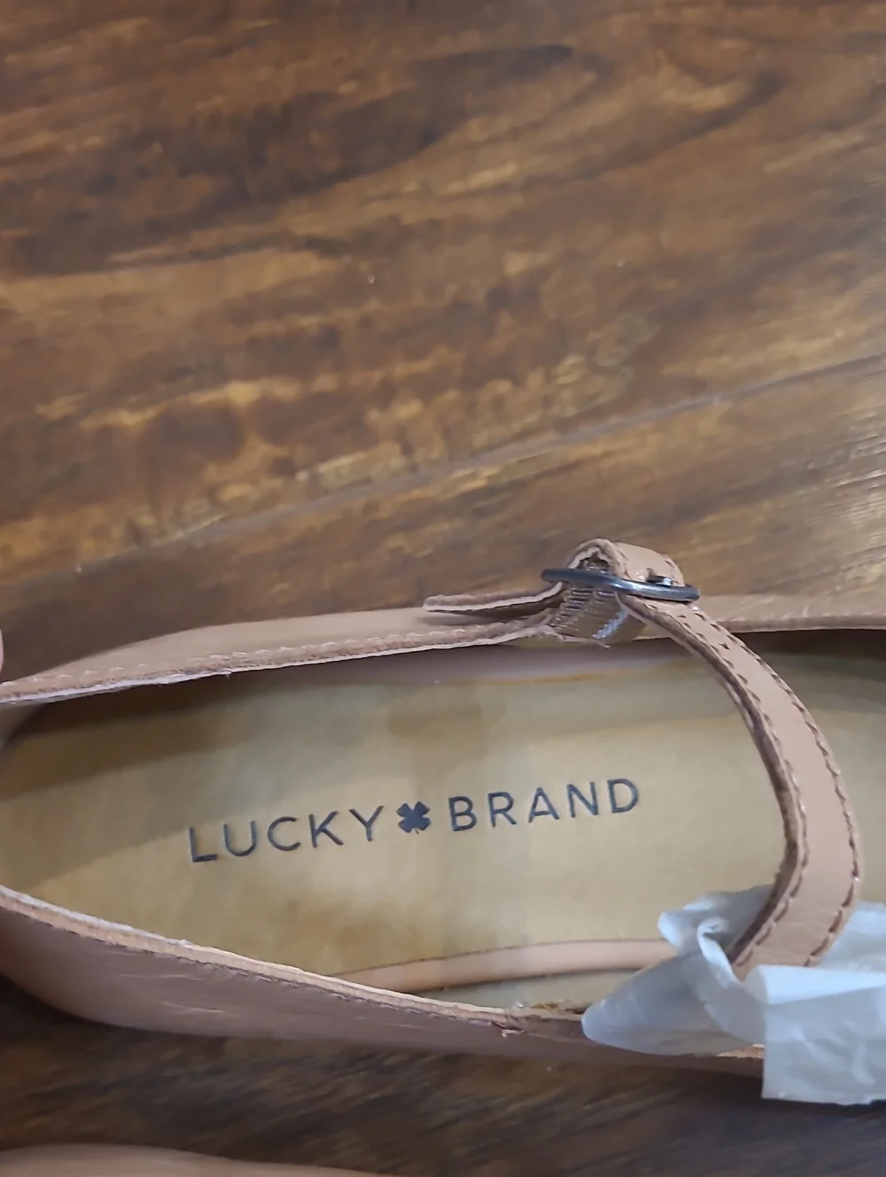 Lucky Brand Blush Patent Mary Jane Flats Leather Upper Size 5m/35